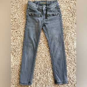 Vigoss Girls “The Jagger” Skinny Jeans – Gray Zipper Pocket, Size 6